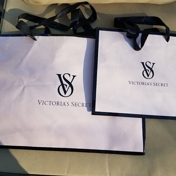 Victoria's Secret Shopping Bags Black & Pink Small & Large Storage Tote - Picture 2 of 11